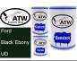 Preview: Ford, Black Ebony, UD: 500ml Lackdose + 500ml Klarlack + 250ml Härter - Set, von ATW Autoteile West.